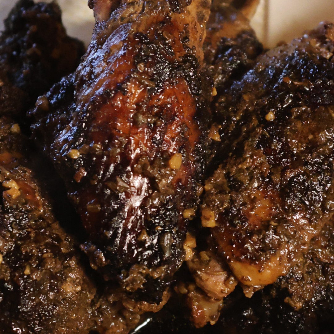 Jerk Wings Cafe food photography from the student meal campaign